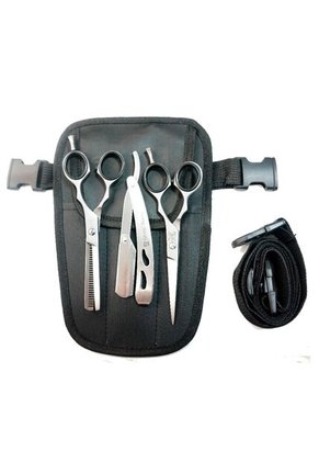 Set De Corte Barberia X3 Barbera Metalica Tijera Entresacadora Y Microdentada 6