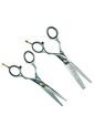 Kit Tijeras X2 Microdentada Y Entresacadora Strong Scissors Silver 55 de Olivia Garden