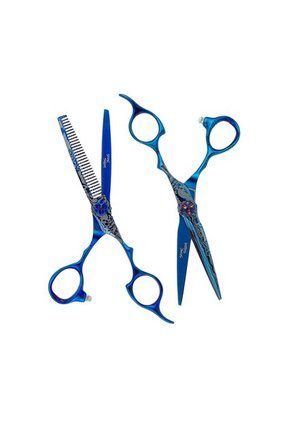 Set Tijera Deslizante + Tijera Entresacador Azul Cobalto 60