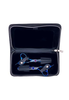 Set Tijera Deslizante + Tijera Entresacador Azul Cobalto 60