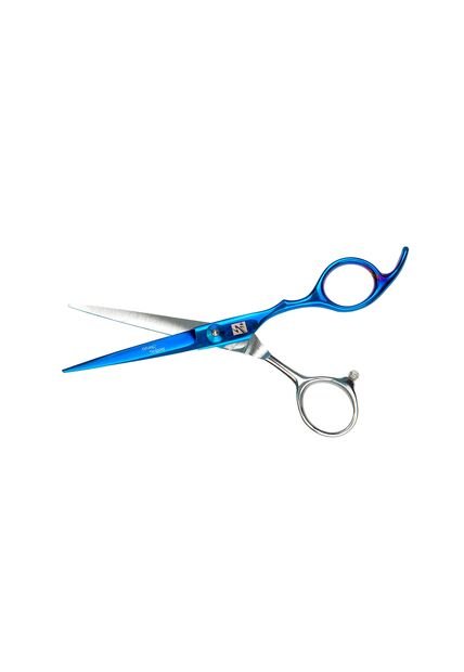 Tijera Microdentada Acero 420 Plata Azul 6 Con Estuche