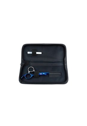 Tijera Microdentada Acero 420 Plata Azul 6 Con Estuche