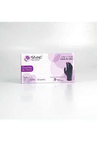 Guantes De Nitrilo 3.3 Black Large X100 Unidades 50 Pares Olivia Garden