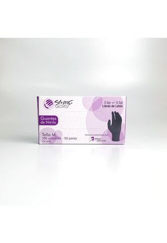 Guantes De Nitrilo Libre De Latex Talla M Strong Gloves Color Negro Olivia Garden
