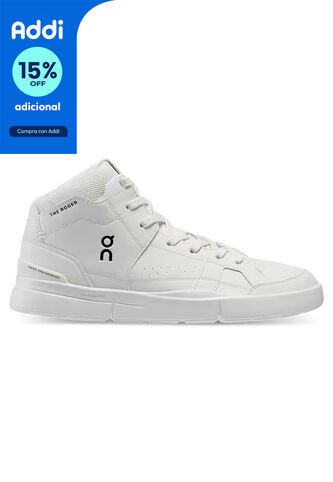 Zapatillas THE ROGER Clubhouse Mid On Running Mujer All White ON RUNNING
