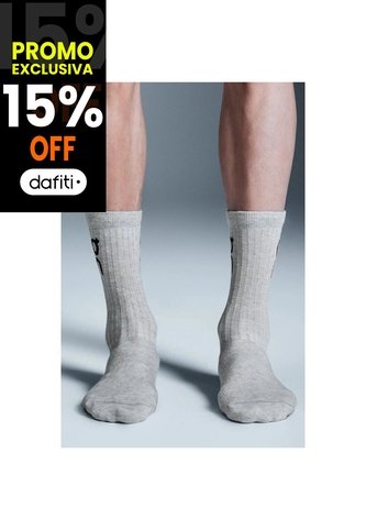 Medias On Logo Sock High 3P Unisex 2UF10311732 Gris ON