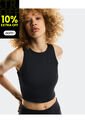 Crop Top All Day Ribbed Club-t 1WF30420080-L Negro de ON RUNNING