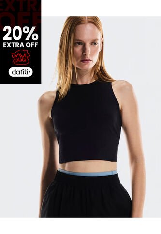 Crop Top Studio 1WF12410553-L Negro ON RUNNING