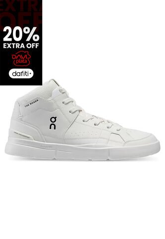 Zapatillas THE ROGER Clubhouse Mid On Running Mujer All White ON RUNNING