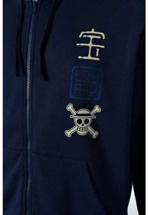 Buzo De One Piece Con Cierre Azul Para Hombre S