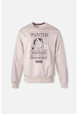 Buzo De One Piece Caqui Estampado Género Neutro M ONE PIECE