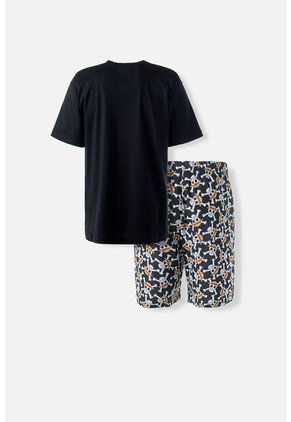 Pijama De One Piece De Pantalón Corto Negro Para Hombre XL