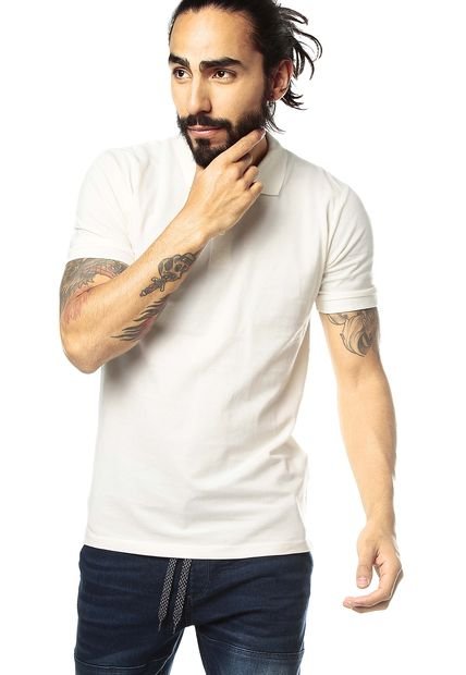Camiseta Polo Blanco Marfil ONLY & SONS