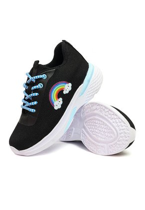 Tenis Niñas Negro Origen Arcoíris