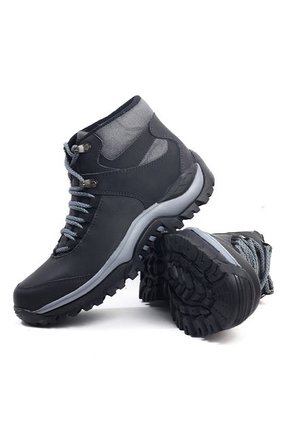 Bota Hombre Cuero Outdoor Negro Origen Andes