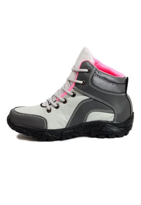Botas Outdoor Mujer Gris Por Fucsia Origen Alpes