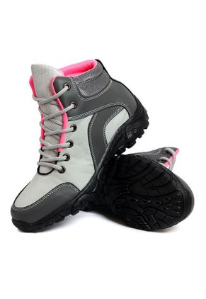 Botas Outdoor Mujer Gris Por Fucsia Origen Alpes