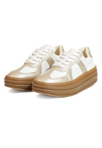 Tenis Mujer Blanco Dorado Mymy Roma Origen ORIGEN