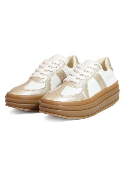 Tenis Mujer Blanco Dorado Mymy Roma Origen