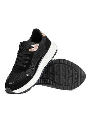 Tenis Mujer Negro Rosado Mymy Monza Origen