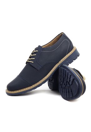 Zapato Hombre Cuero Azul Origen Berlín
