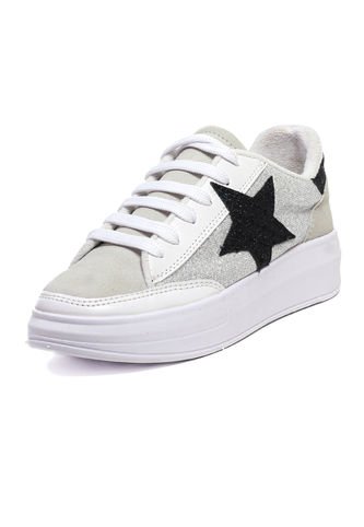 Tenis Mujer Plata Diseño De Estrella ORIGEN