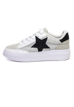Tenis Mujer Plata Diseño De Estrella