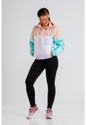 Chaqueta Rompevientos Mujer Rosa X Verde JM02