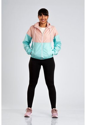 Chaqueta Rompevientos Mujer Rosa X Verde JM01