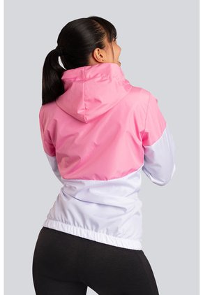 Chaqueta Rompevientos Mujer Rosa X Blanco JM01