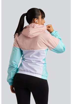 Chaqueta Rompevientos Mujer Rosa X Verde JM02