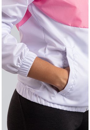 Chaqueta Rompevientos Mujer Rosa X Blanco JM01