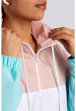 Chaqueta Rompevientos Mujer Rosa X Verde JM02