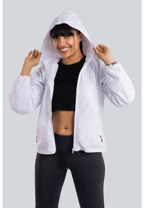 Chaqueta Rompevientos Forrada Mujer Blanco JM03