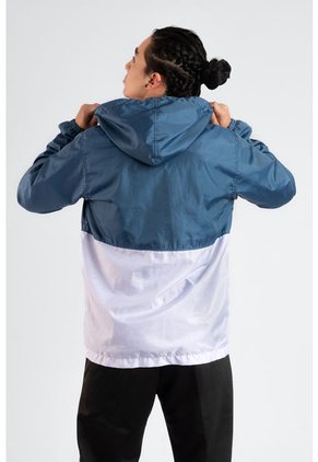 Chaqueta Rompevientos Forrada Hombre Azul X Blanco JH01