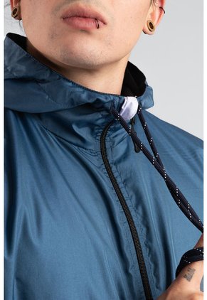 Chaqueta Rompevientos Forrada Hombre Azul X Blanco JH01