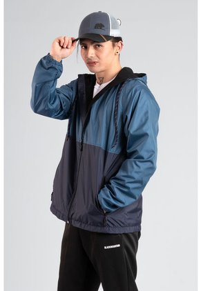 Chaqueta Rompevientos Forrada Hombre Azul JH01