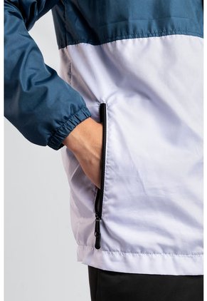 Chaqueta Rompevientos Forrada Hombre Azul X Blanco JH01