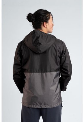 Chaqueta Rompevientos Forrada Hombre Negro X Gris JH01