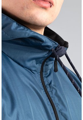 Chaqueta Rompevientos Forrada Hombre Azul JH01