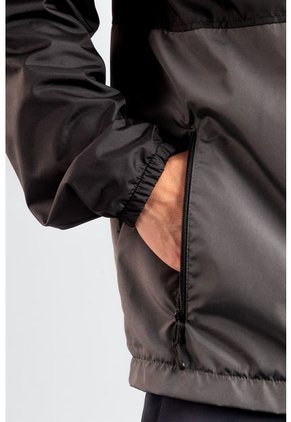 Chaqueta Rompevientos Forrada Hombre Negro X Gris JH01