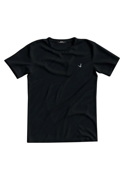 Camiseta Cuello Redondo  AX Negro Algodón Peruano