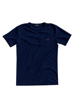 Camiseta Cuello Redondo  AX Azul Oscuro Algodón Peruano