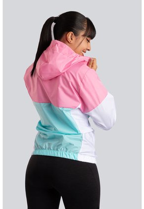 Chaqueta Rompevientos Mujer Rosa X Blanco JM02