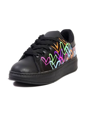 Tenis Mujer Negro Origen Corazones ORIGEN