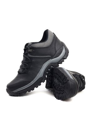 Zapato Hombre Cuero Outdoor Negro Origen Andes