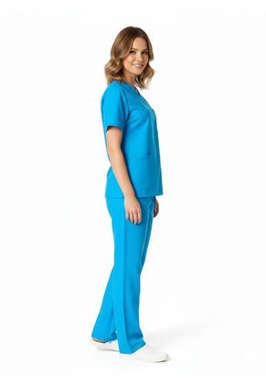 Uniforme Antifluido LS Azul Claro Mujer Origen