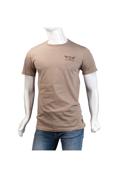 Camiseta Cuello R  Alma De Aviador Café LT Algodón Peruano