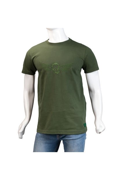 Camiseta Cuello R  Alma De Aviador Verde Mil CT Algodón Peruano