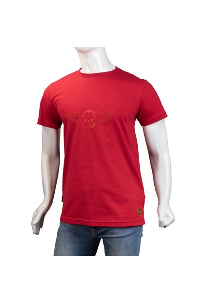 Camiseta Cuello R  Alma De Aviador Rojo CT Algodón Peruano